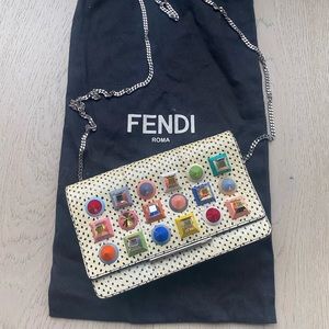 Fendi - rainbow stud- wallet on chain bag